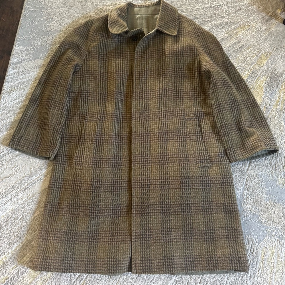 Paul Stuart Brown Houndstooth Coat